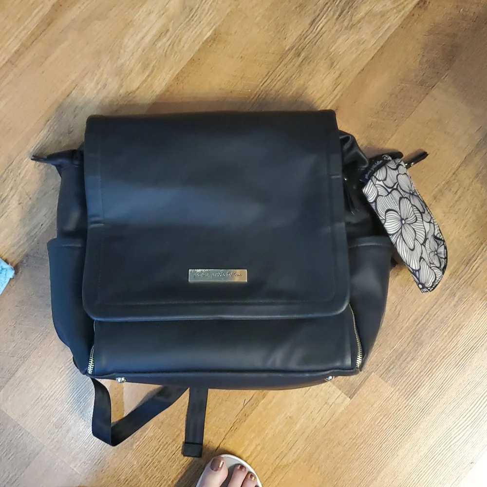 Petunia Pickle Bottom Boxy Backpack In Black Matte‎ Leatherette